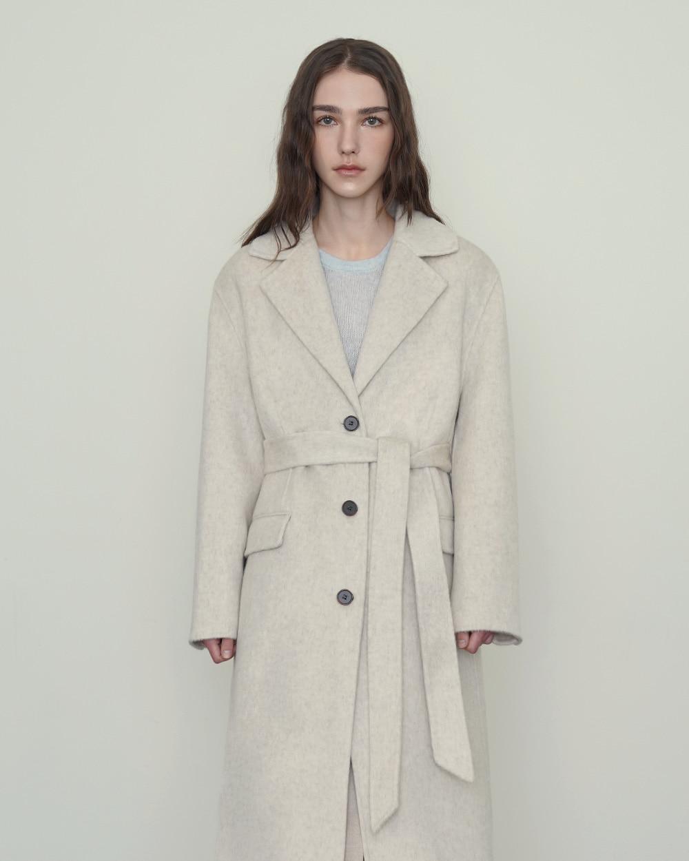 [리오더 3차] 클래식 싱글 롱 코트 - 오트밀