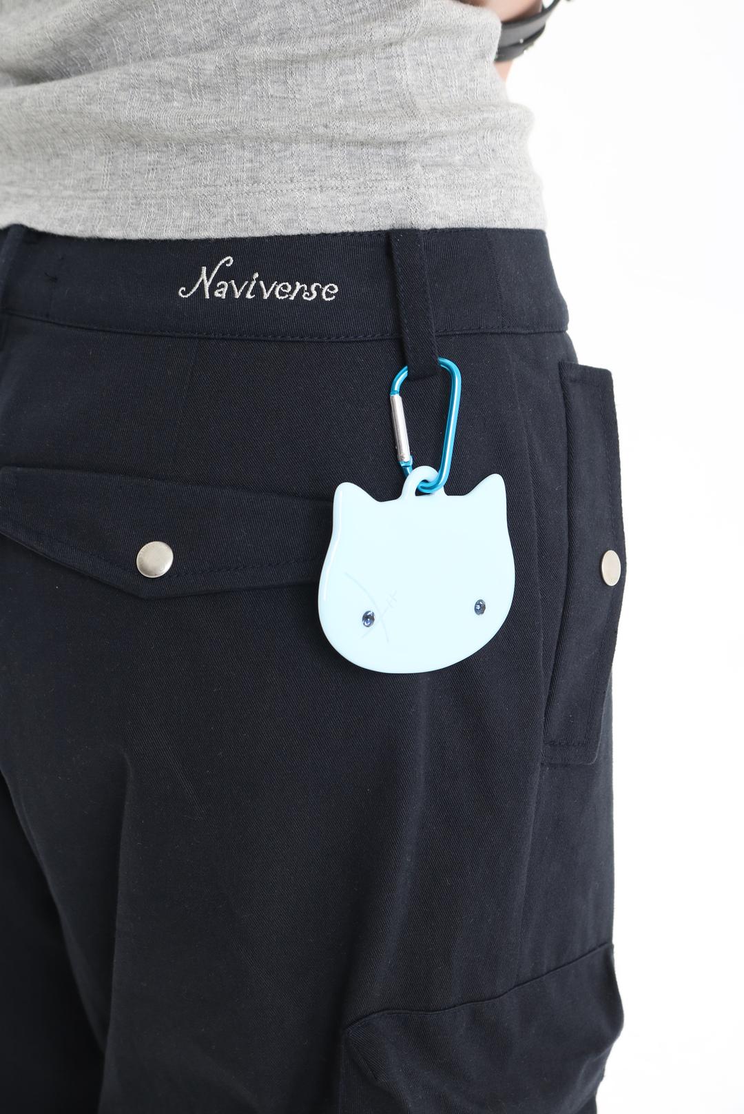 Cat Mirror keyring_Skyblue