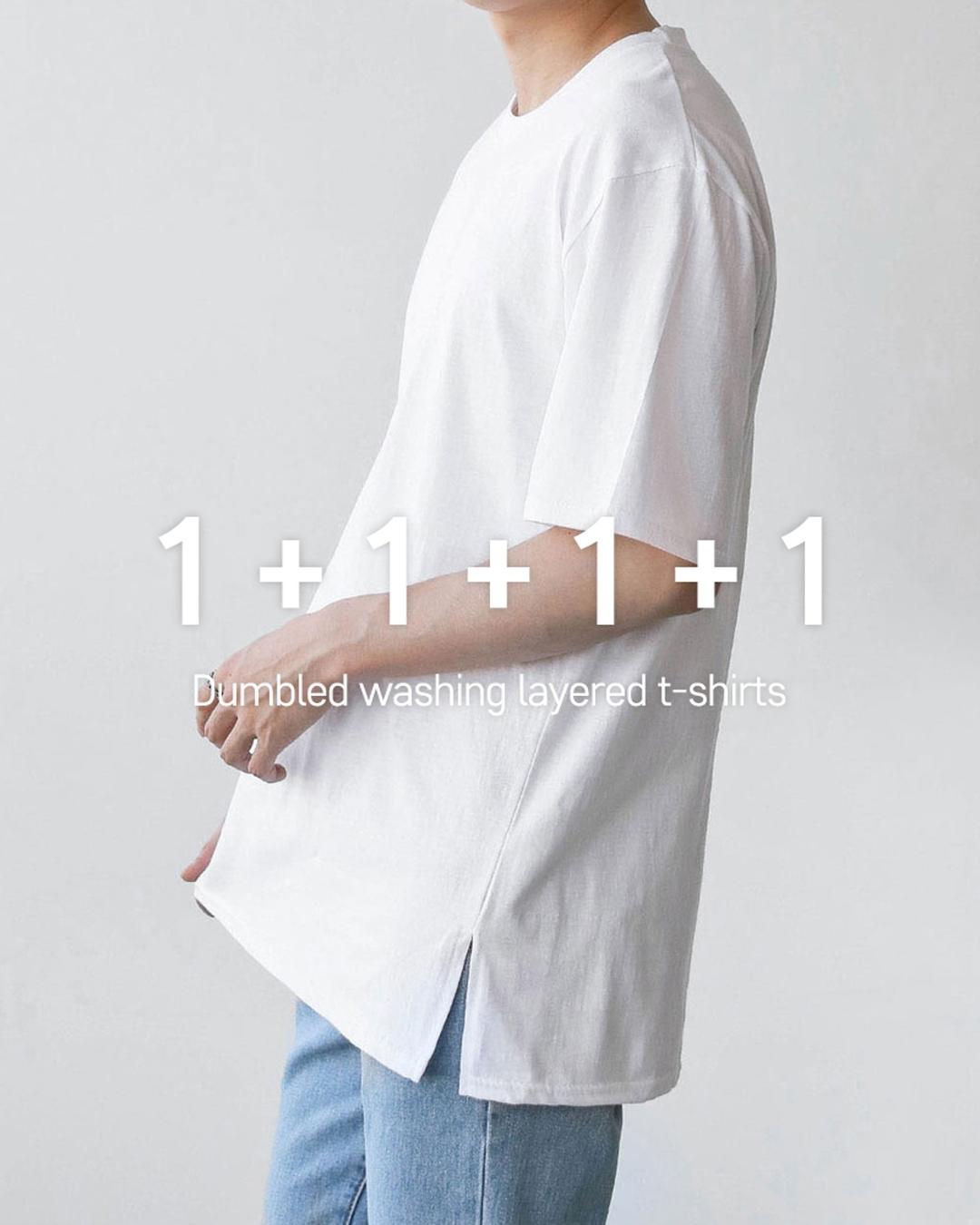 [당일출고, 주문폭주] [1+1+1+1 특가] 30수 덤블워싱 레이어드티