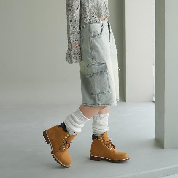 바닐라 비조 데님 하프팬츠