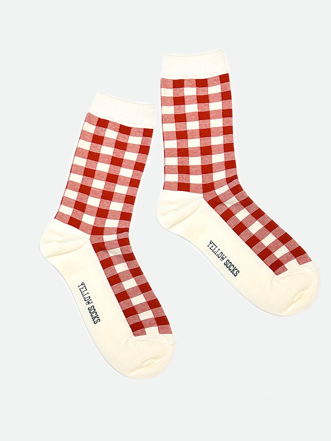 옐로우삭스 LINE CHECK RED 라인 체크 레드