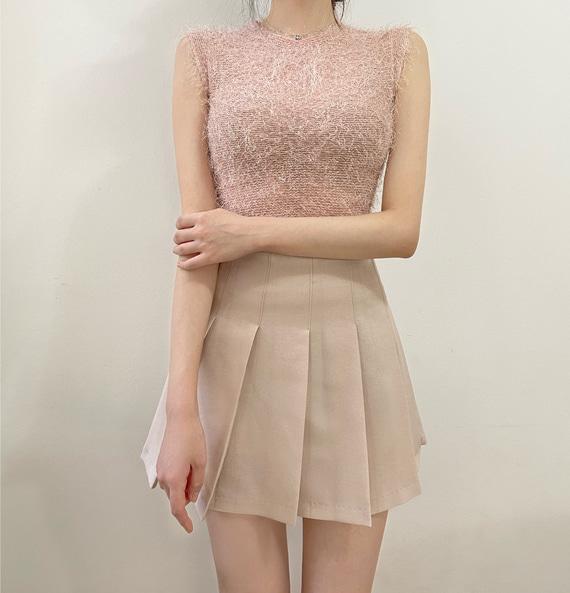 [최저가/글램룩] 블링 펄 시스루 깃털 나시 탑