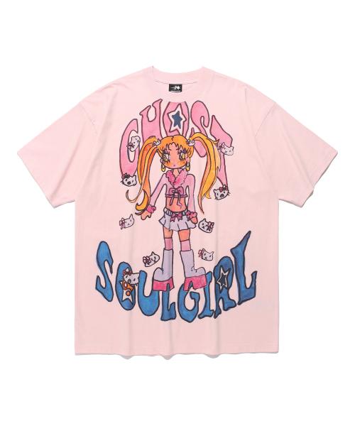[X SOULPUSSSY CAT]GHOSTSOULGIRL GYARU BIG BIG TEE_PINK(NG2FMUT510A)