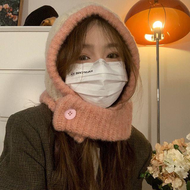 [인기!] 제이드 니트 바라클라바 후드모자 모자목도리 니트모자 귀달이모자 귀도리 털모자 겨울모자 방한모자 스키장 스키모자