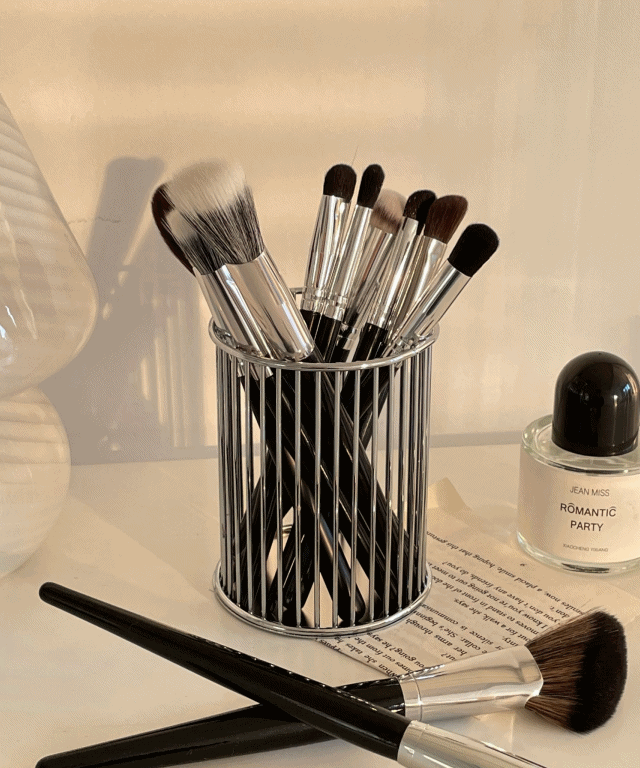 버티컬 철제 실버 프레임 브러쉬 꽂이 연필 꽂이 다용도 꽂이