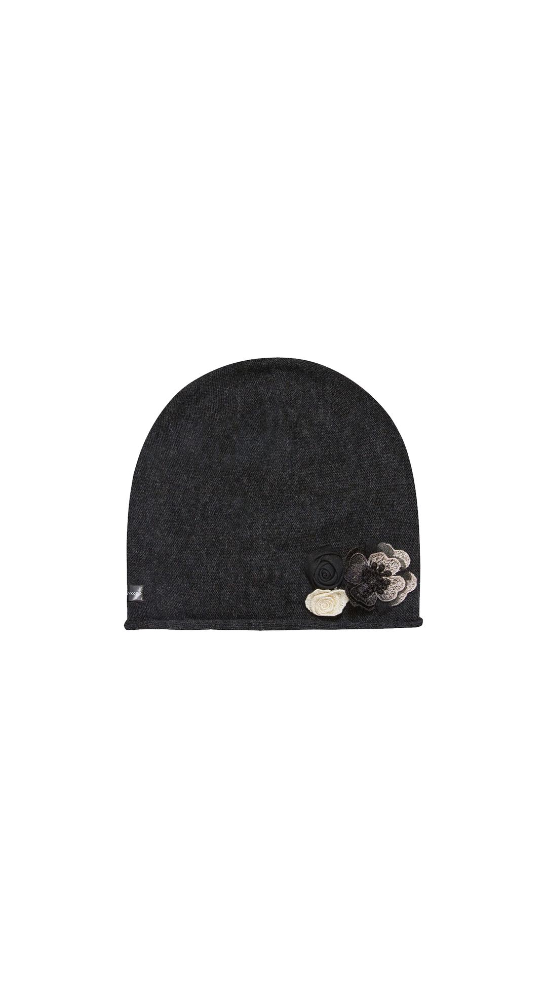 Flower Corsage Wool Beanie (2 Color)