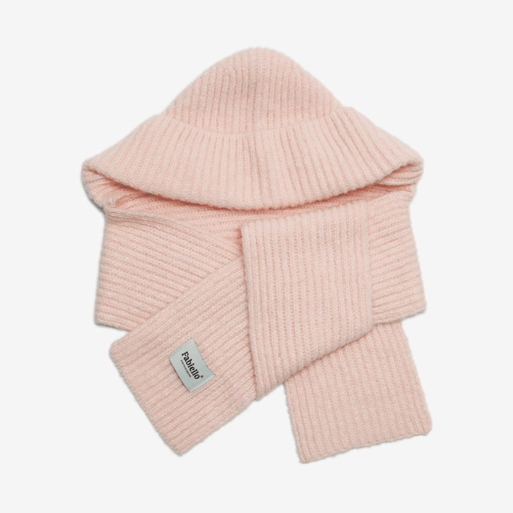 Fluffy hood muffler (milk pink)