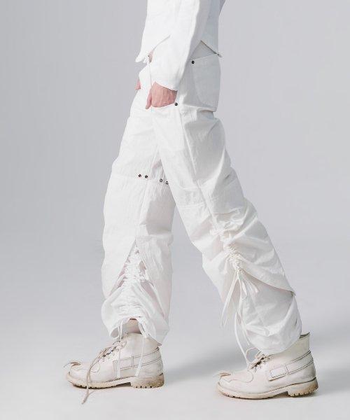 LAYERED WAIST BONDED PANTS (UNISEX / WHITE)
