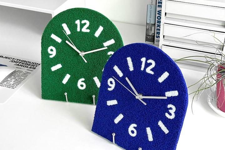 [오늘의딜] 패브릭 시계 집들이선물 무소음 벽시계 인테리어 4colors 탁상시계 겸용