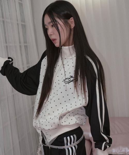 DOT JERSEY ZIP-UP JACKET IVORY