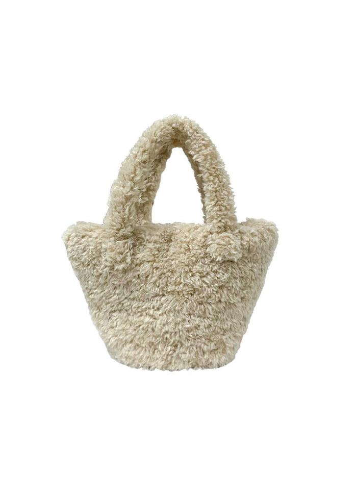 NO.154 IVORY TEDDY SHEARING TOTE BAG