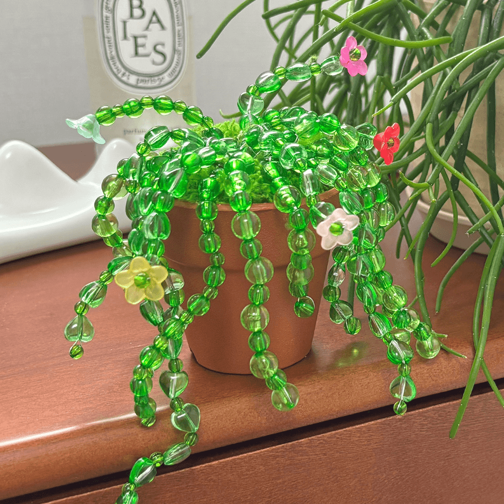 그린 하트 비즈식물 키트 DIY / 비즈공예 화분 만들기 세트