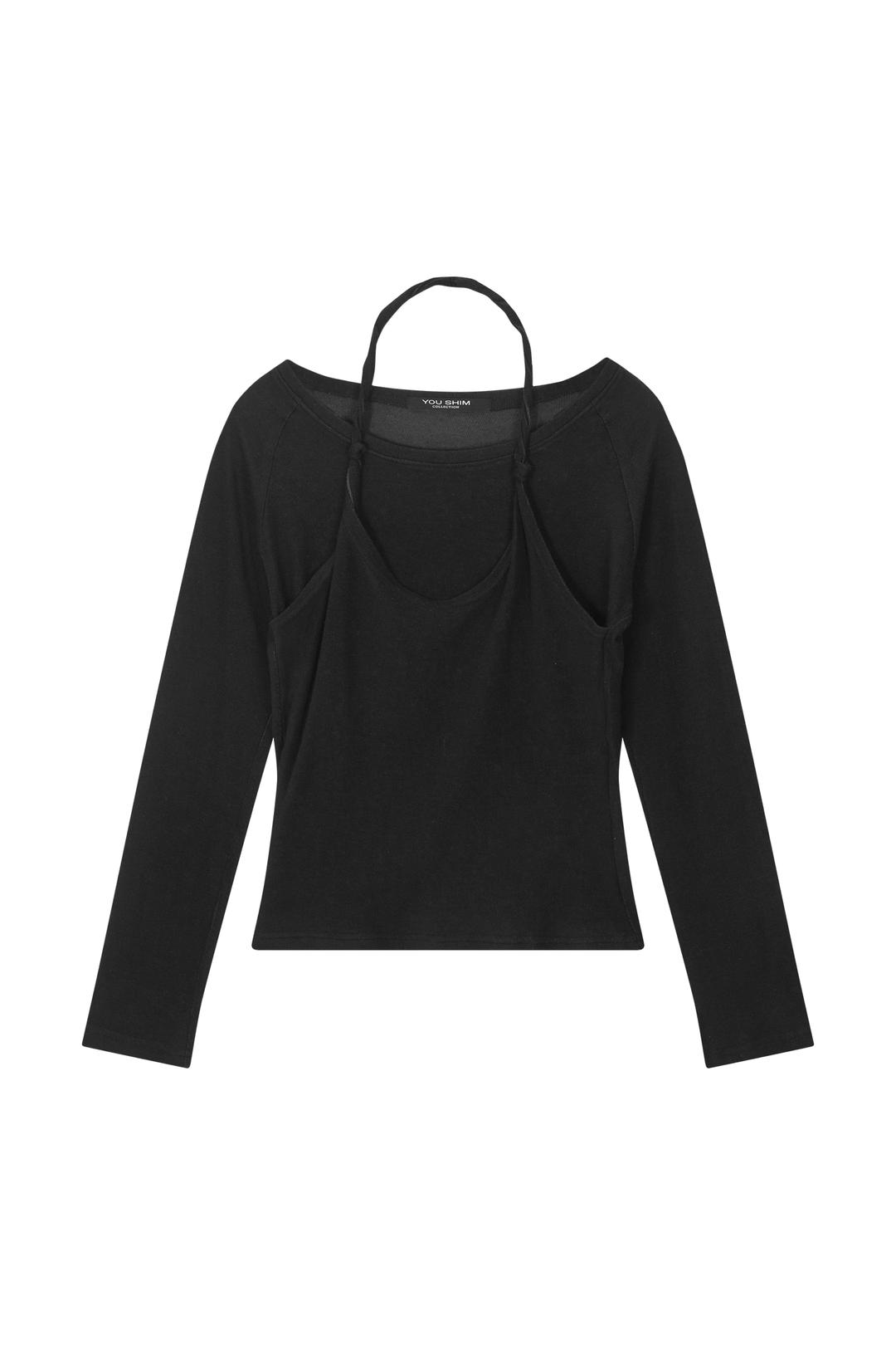 TWIST SOFT WOOL KNIT TOP_BLACK