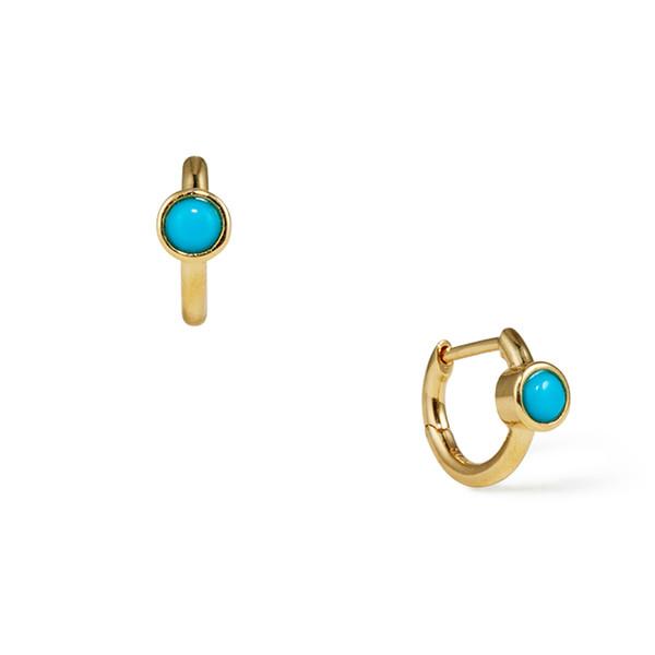 Turquoise Huggie Earrings