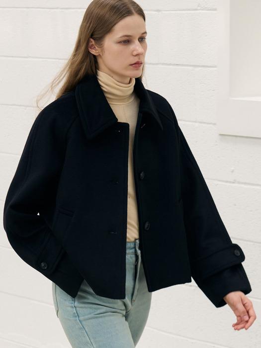 소프트 캐시미어 레글런 숏 코트 [BLACK]