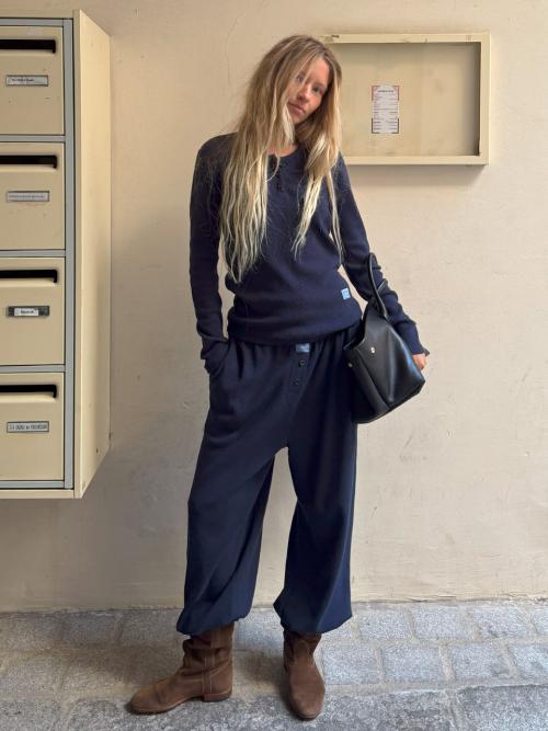 와플 올 데이 팬츠_네이비 블루