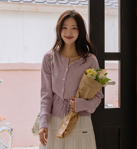 6DA31141NN_헤이시 리본 슬라브가디건