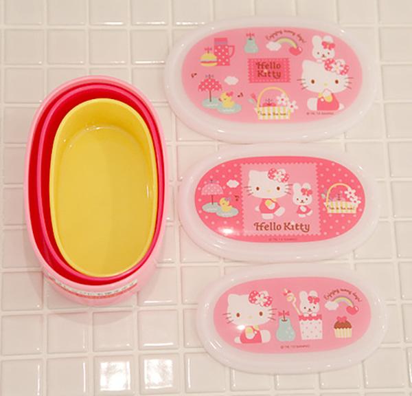헬로키티 3단 런치박스-3단 도시락,타파,용기