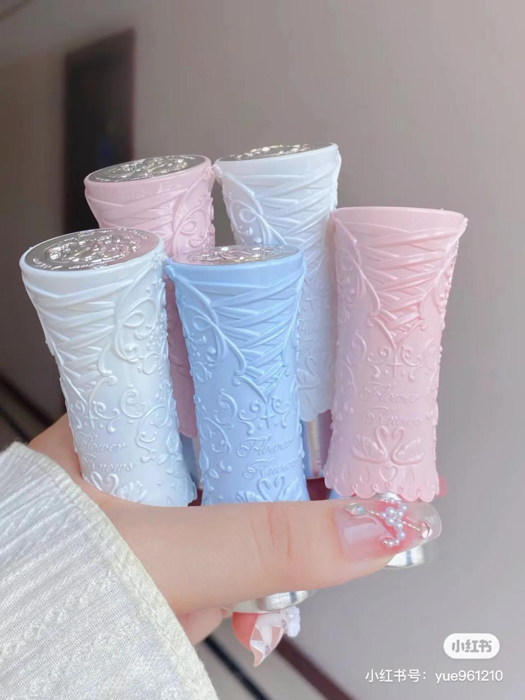 플라워 노즈 스완 발레 시리즈 샤인 립스틱 미러 립 글로스, 들러붙지 않는 컵