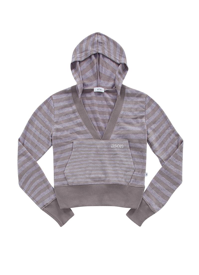 LILY STRIPE HOODIE / PURPLE