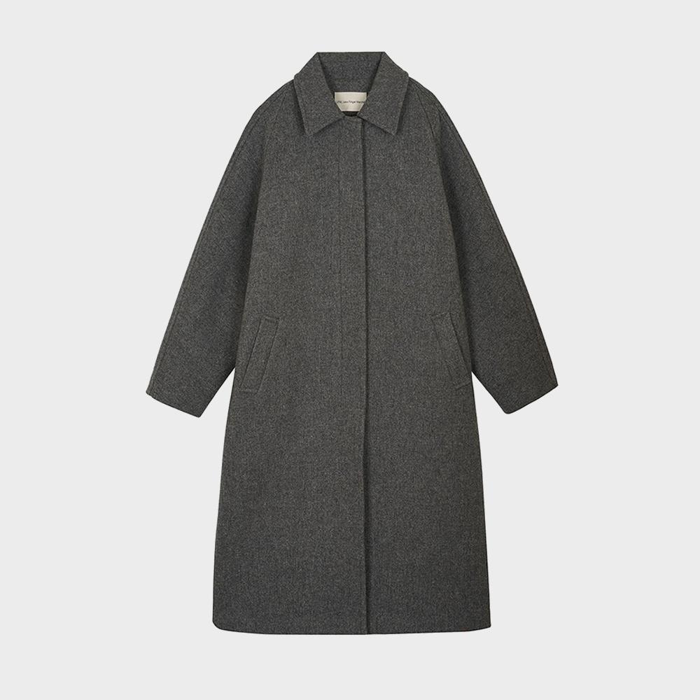 Raglan Wool Long Coat (Gray)