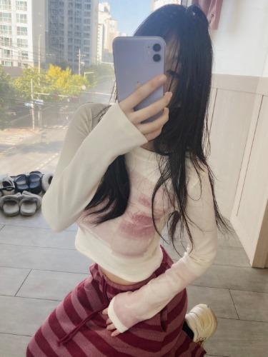 레인블루 rose frame T