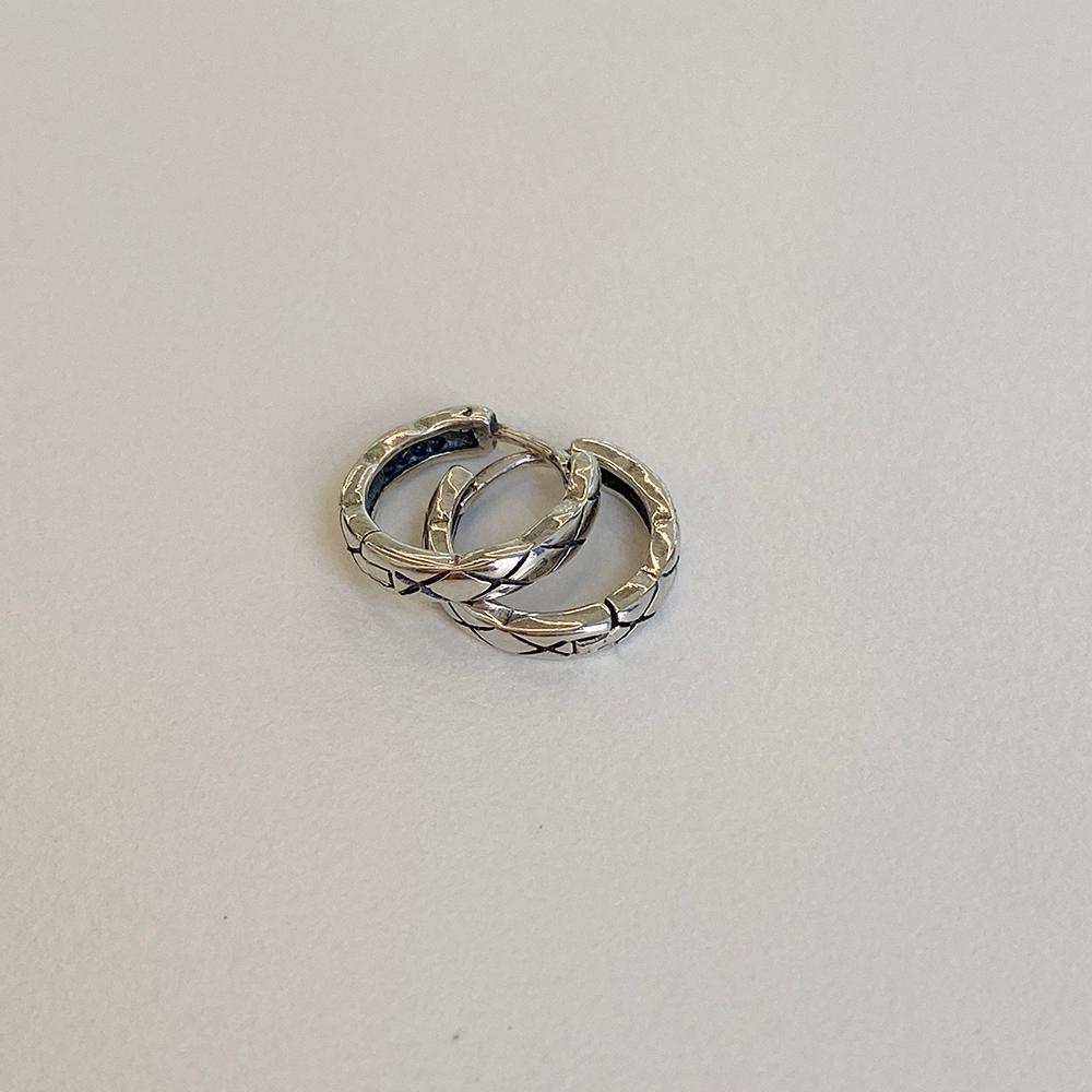 Check Pattern Hoop Earrings