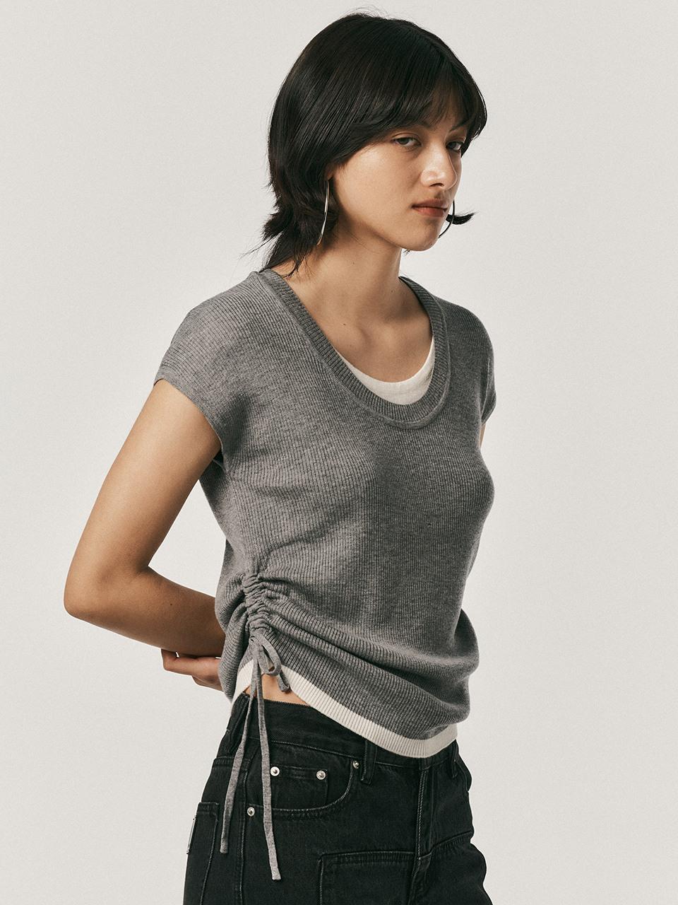 AR_Drawstring layered top_3color