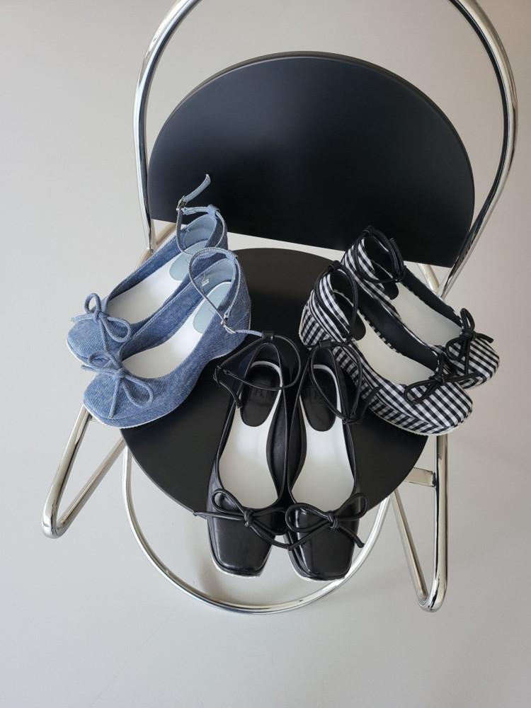 신상입고 이쁜느낌폴폴 리본 청키퐁키 스트랩힐