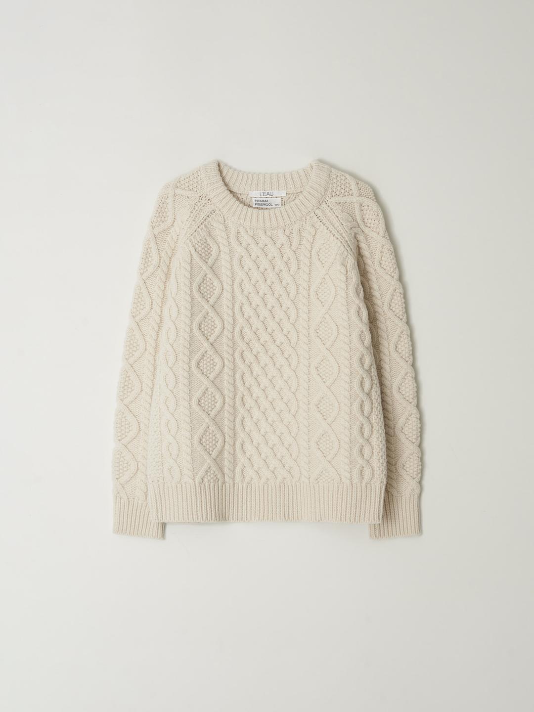 Irish fisherman knit_ecru