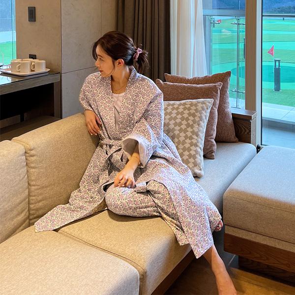 flower robe pajamas (2col)