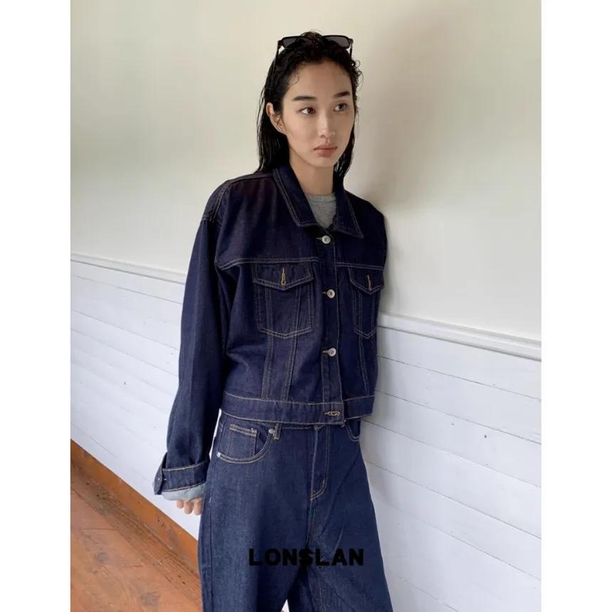 LONSLAN 데님 자켓 청자켓 숏 데님 재킷