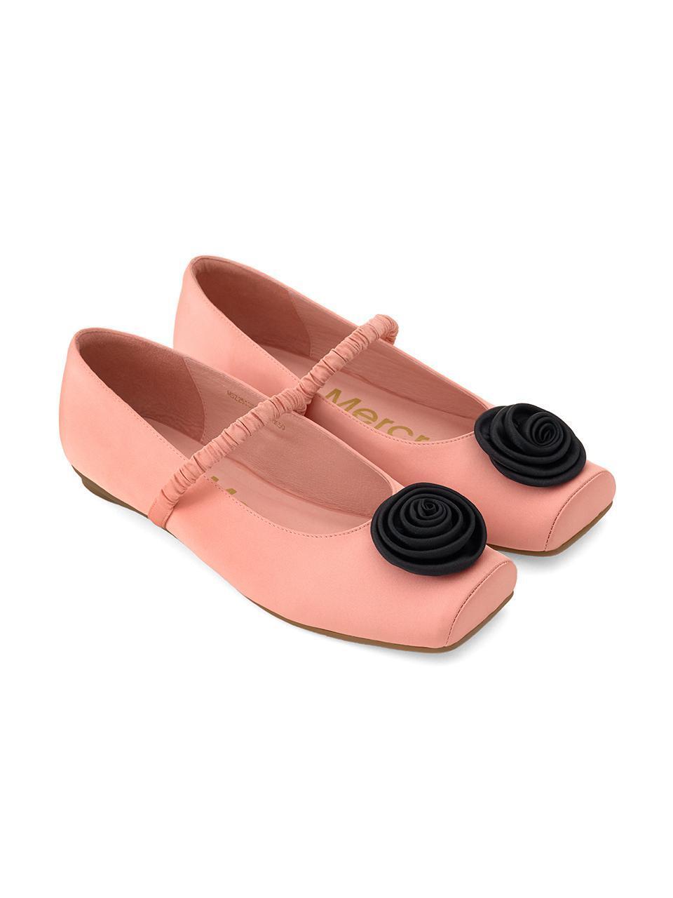 MARYJANE FLAT ROSE_PEACH BLACK