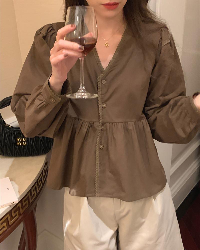 [GraceApparel] 리세 브이 블라우스 /2Color