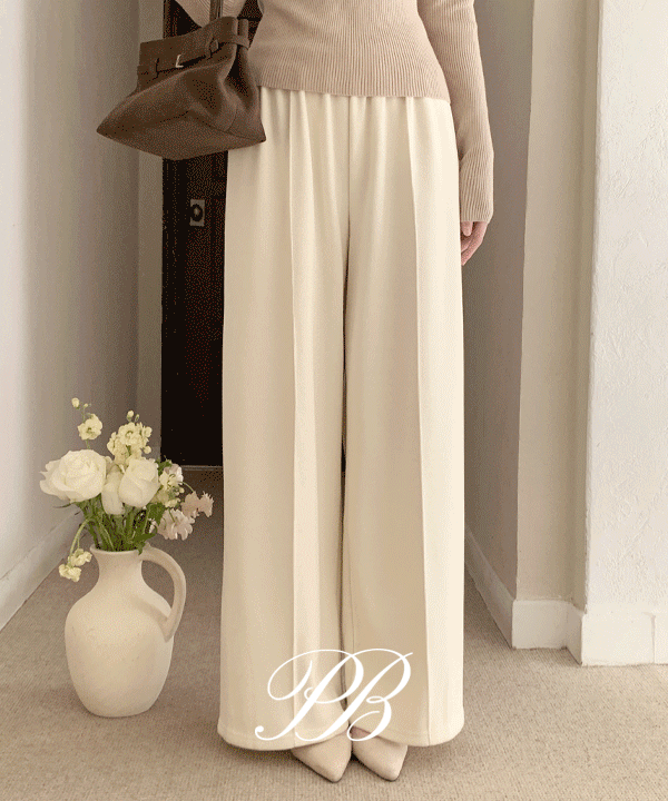 퍼빗 [사장강추] 해브 소프트기모 절개 여리밴딩 슬랙스무드 팬츠 - 3color