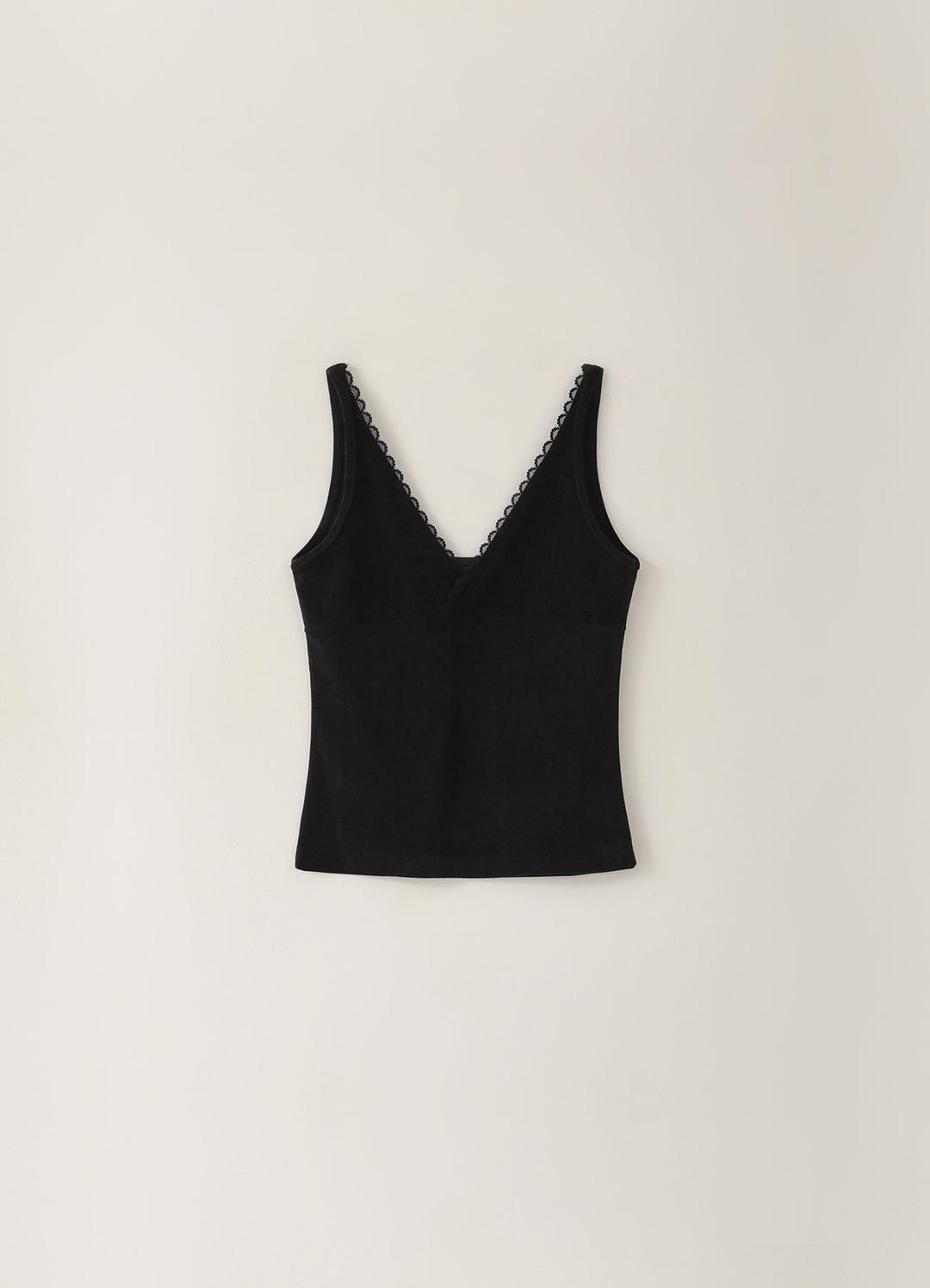2ND / Velvet Lace Sleeveless - Black
