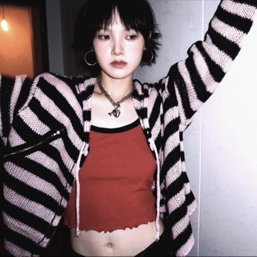 고스 펑크 핑크 후드집업