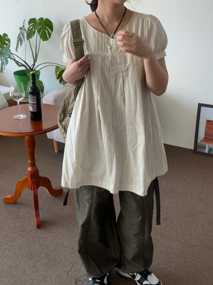 Vintage pintuck layered Ops (2color)