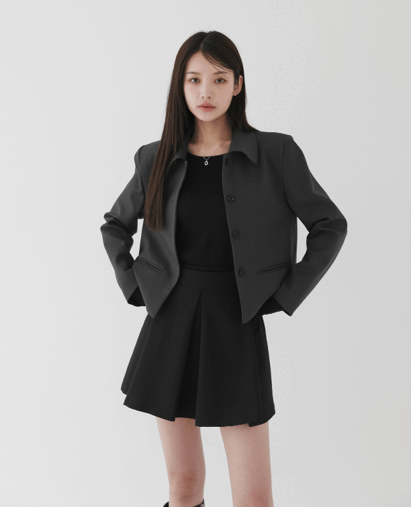 비바 라운드카라 싱글버튼 자켓 (2color)