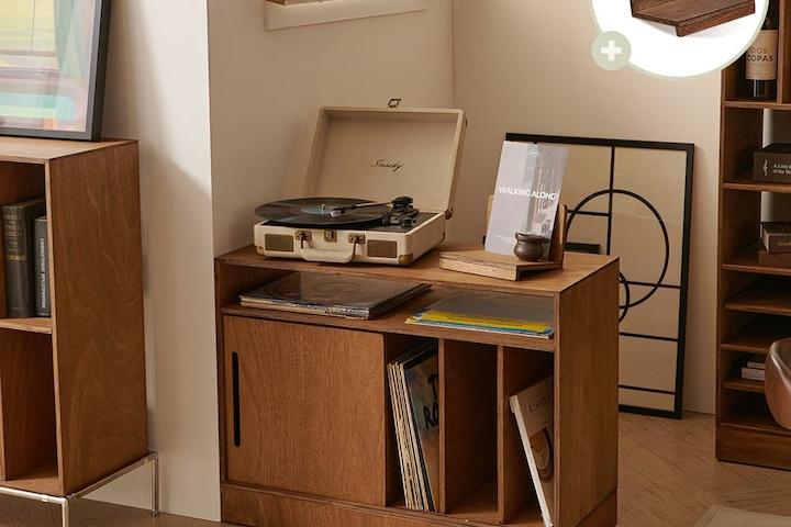 북다방 라왕 원목 1단 미닫이 수납책장 800_B40