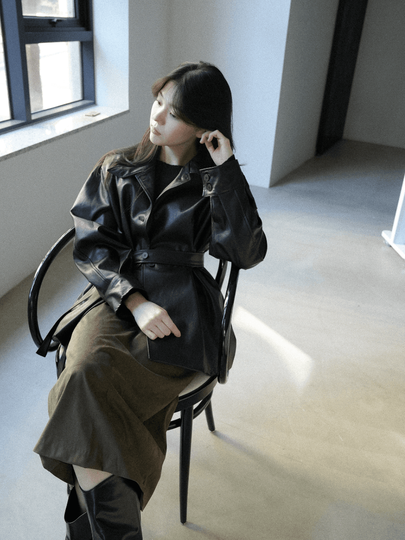 [NouArté] 도버 레더 자켓 (시크 블랙)