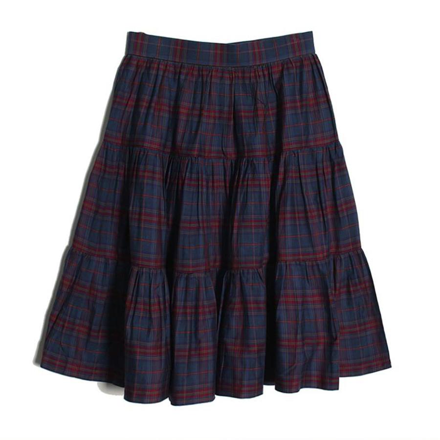 puff check skirt