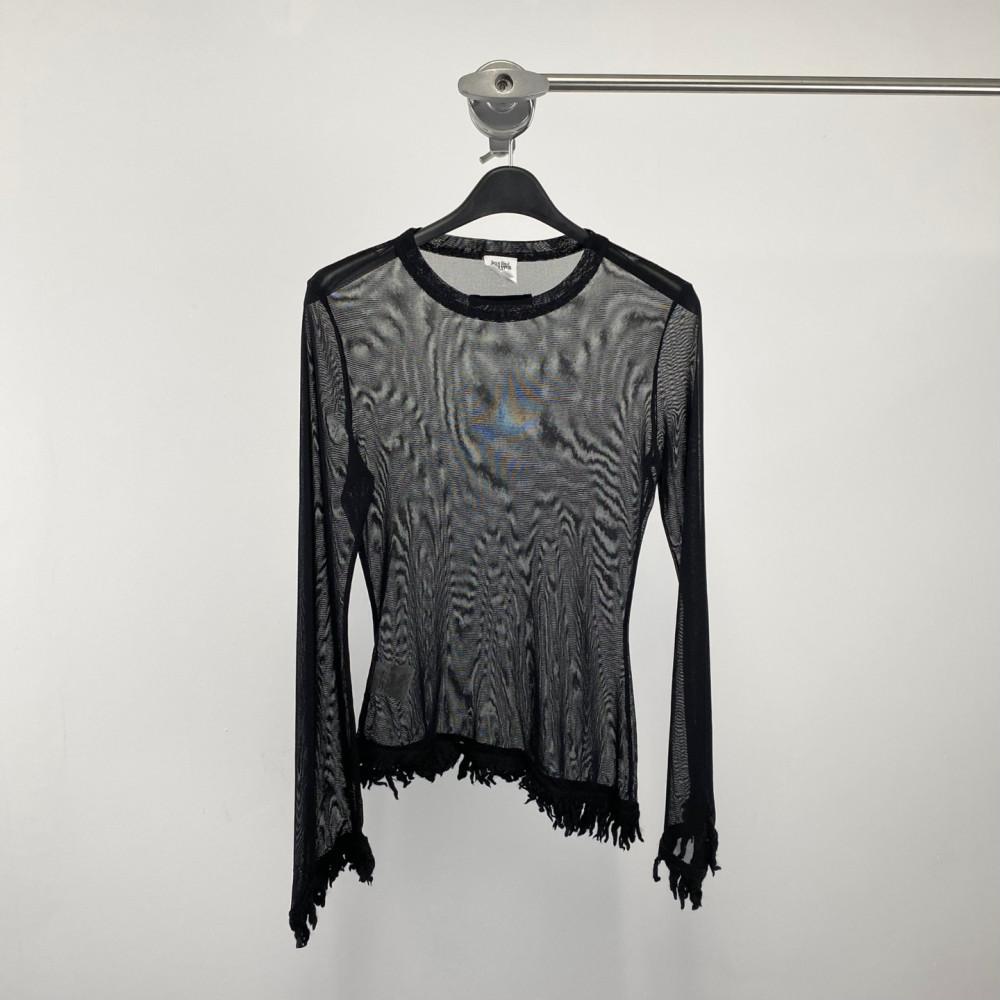 [중고] JEAN PAUL GAULTIER wool trim nylon mesh top
