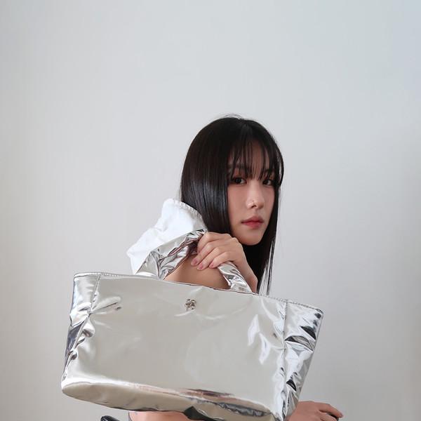 soft padded bag -silver