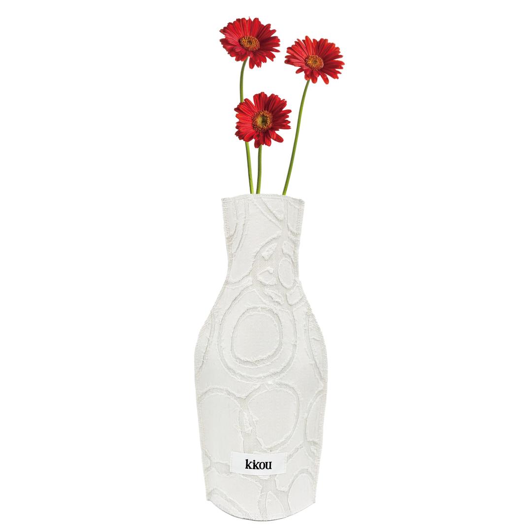 BURN-OUT DENIM VASE COVER (WHITE)