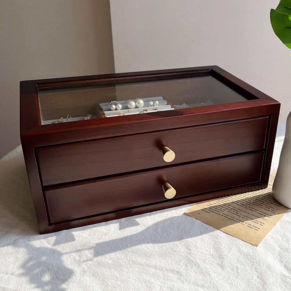 원목 보석함 악세사리보관함 귀걸이 목걸이 피어싱 반지 보석 정리함 주얼리박스 케이스