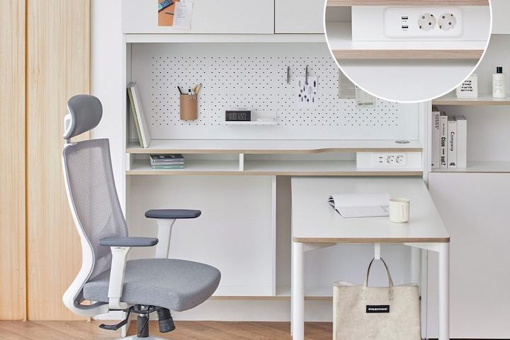 [내일도착] 포커스 E0 5단 전면 책상 세트 1200-1400 2size