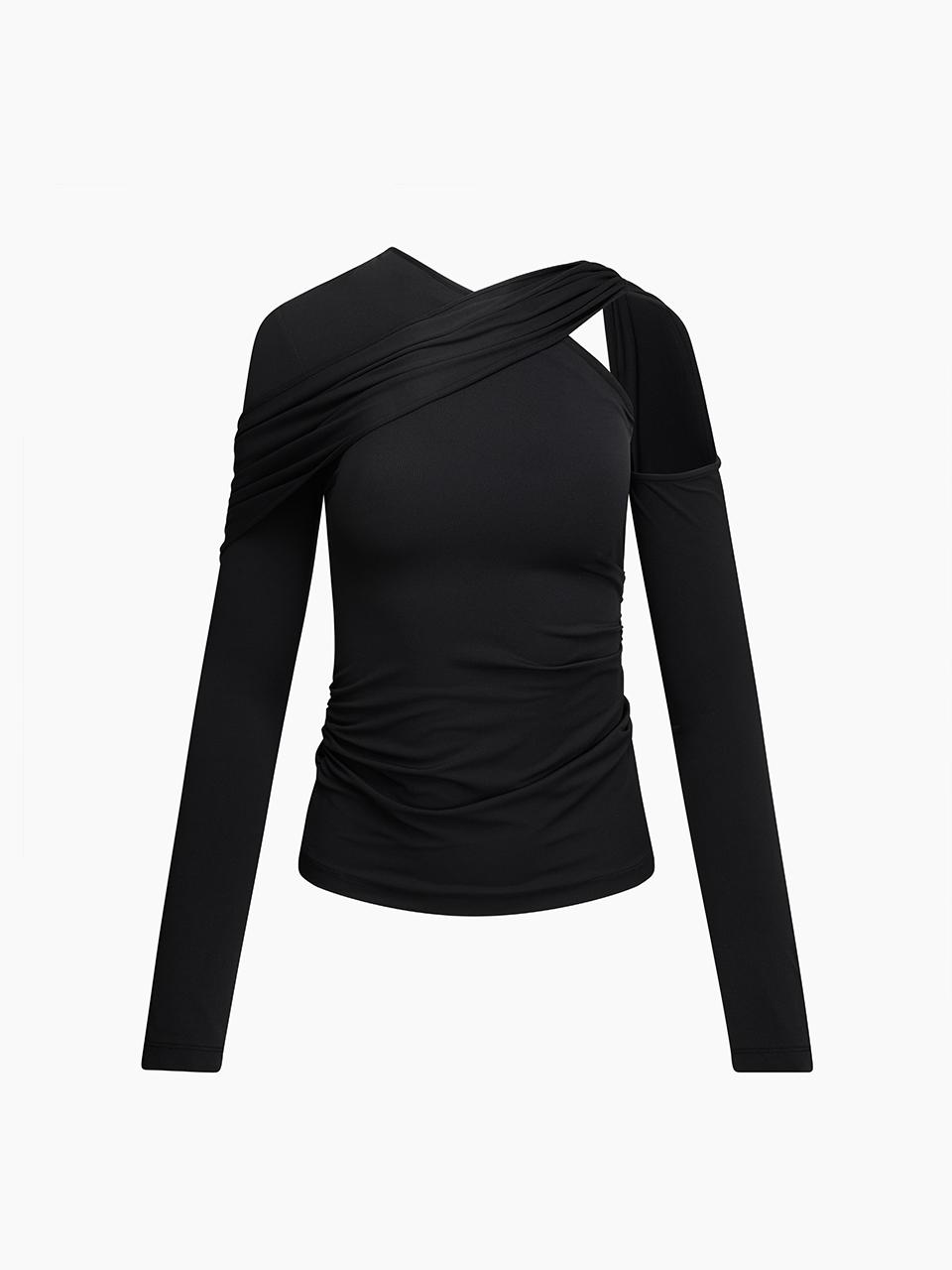 ASYMMETRIC TWIST TOP (BLACK)