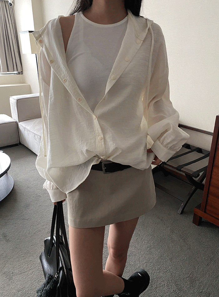 캡후드 시어서커 바람막이