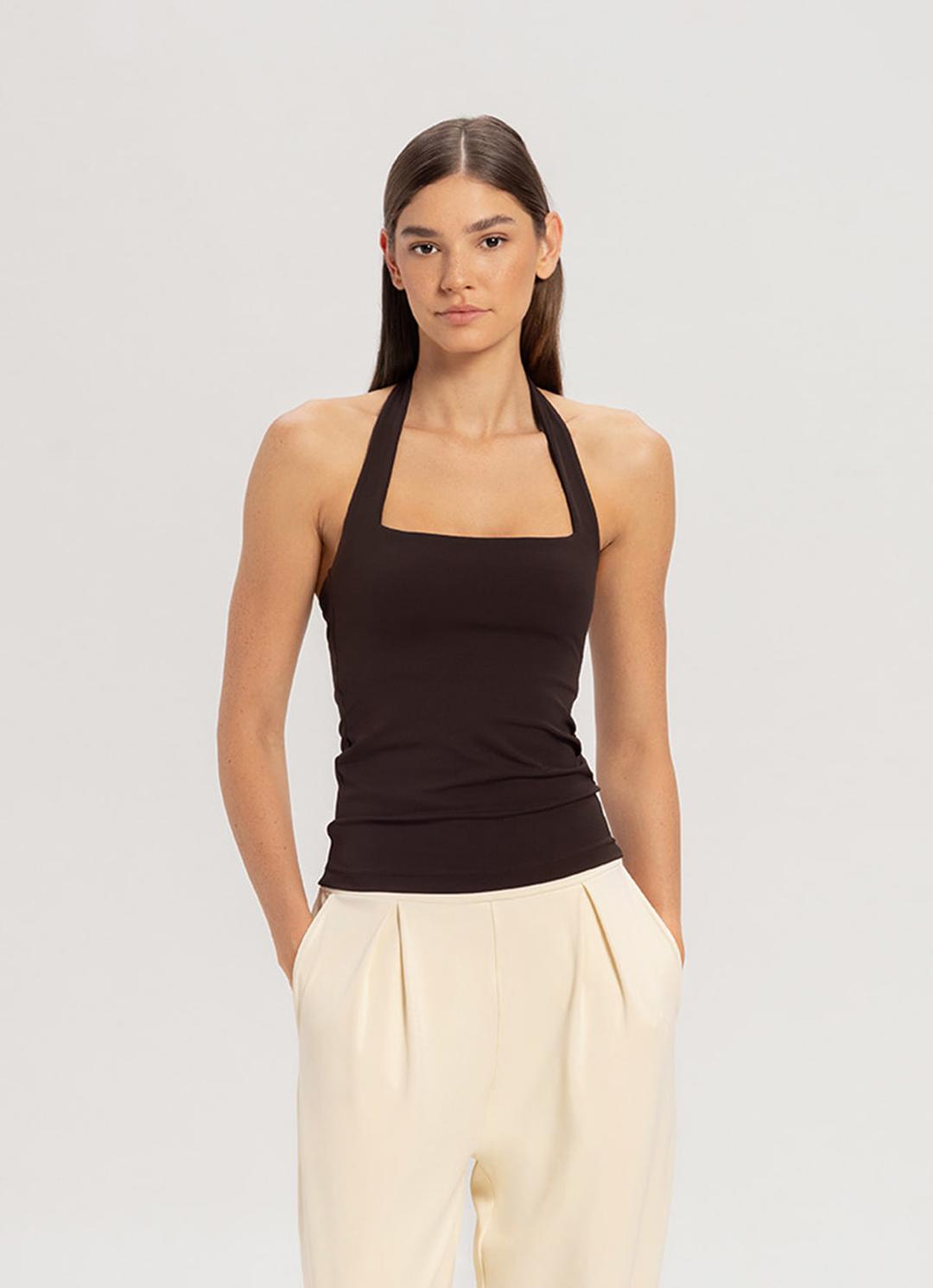 [Movement Line] Square halter tank top_Mole